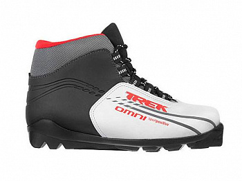 Ботинки лыжные TREK Omni SNS ИК (серый металлик, лого красный) (35)