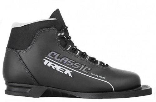 Ботинки лыжные TREK Classic ИК (черный, лого серый) NN75