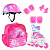 Комплект роликовый FLORET white-pink-blue